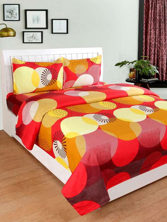 galce cotton double bedsheet with 2 pillow covers