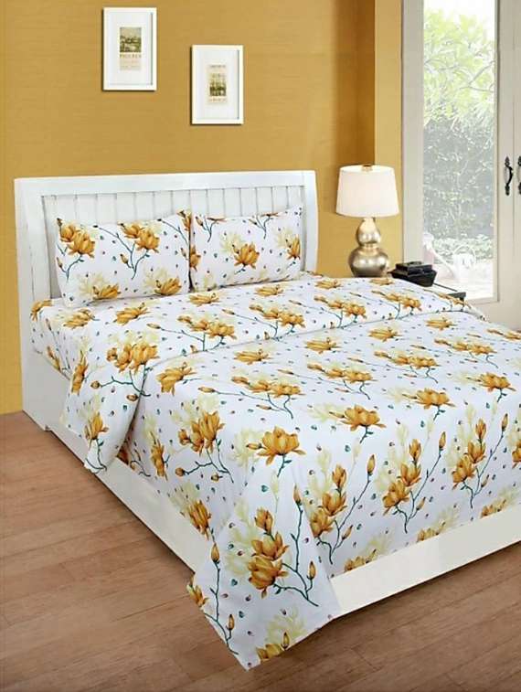 galce cotton double bedsheet with 2 pillow covers