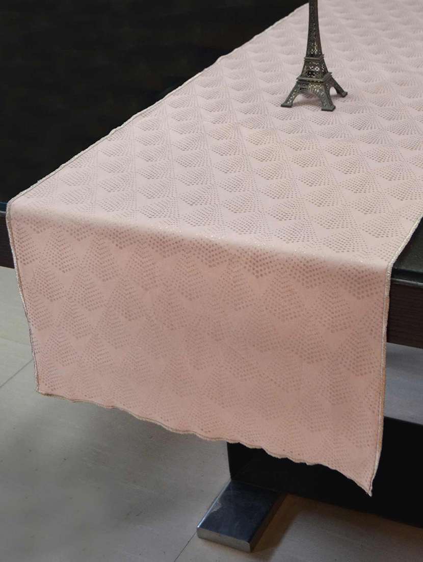 mettalic print table runner