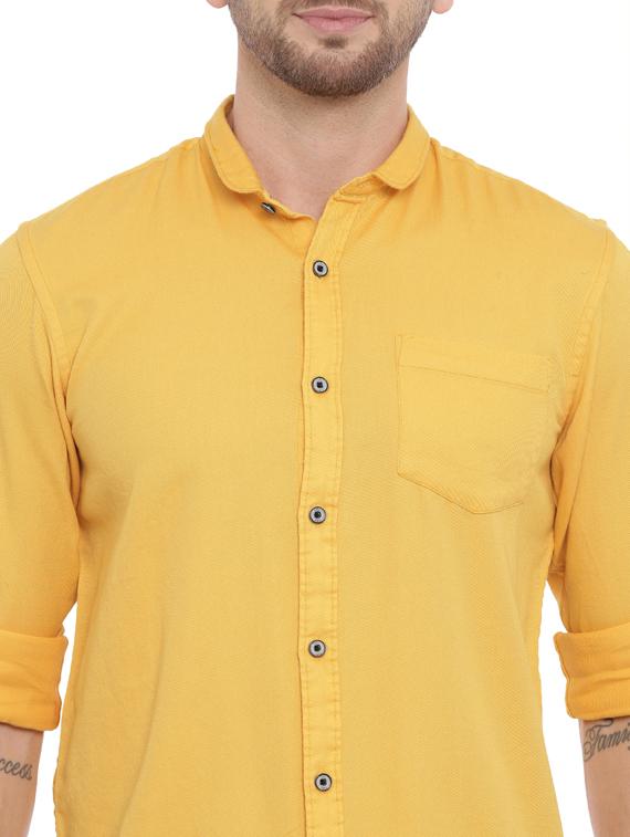yellow solid casual shirt - 17468083 - Standard Image - 4