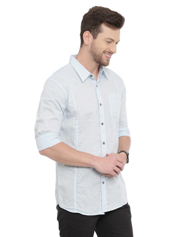 light blue solid casual shirt - 17468084 - Standard Image - 1