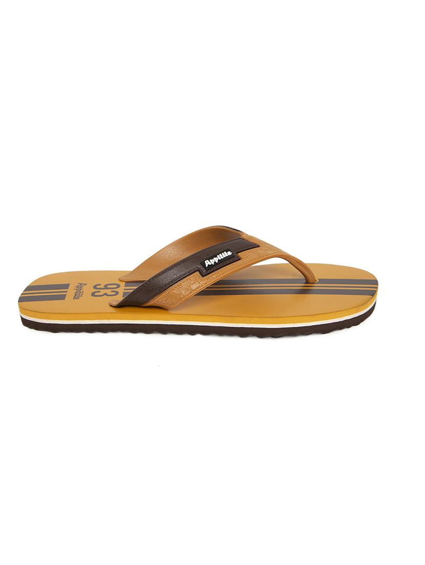 tan rubber toe separator flip flops - 17468978 -  Standard Image - 1