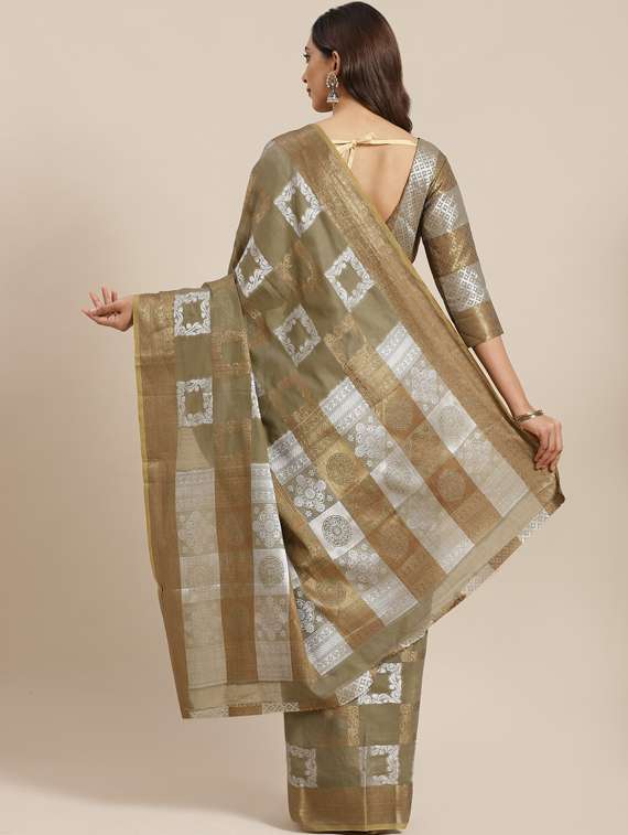 self design woven saree with blouse - 17468994 -  Standard Image - 1