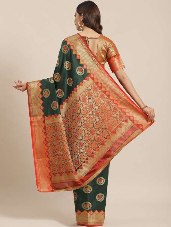 women's banarasi saree with blouse - 17469000 - Standard Image - 1