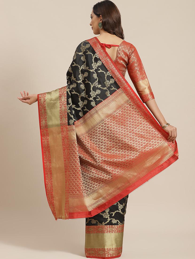 women's banarasi saree with blouse - 17469008 - Standard Image - 1