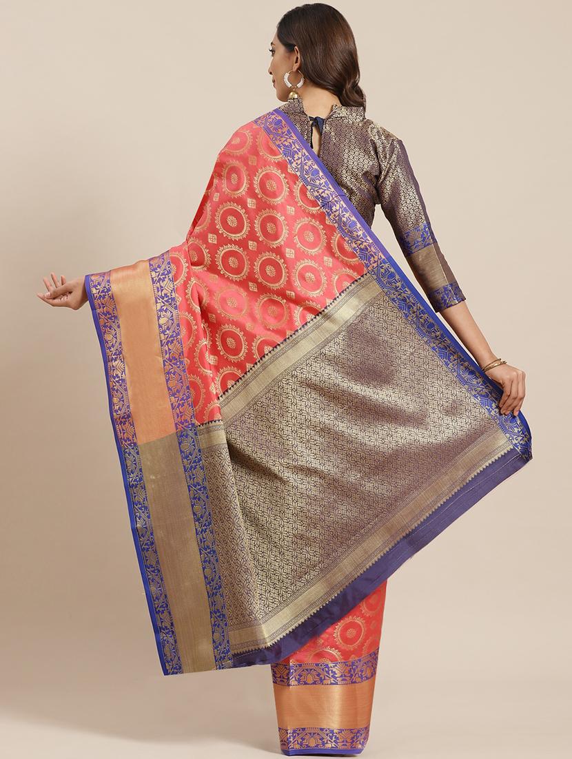women's banarasi saree with blouse - 17469010 - Standard Image - 1