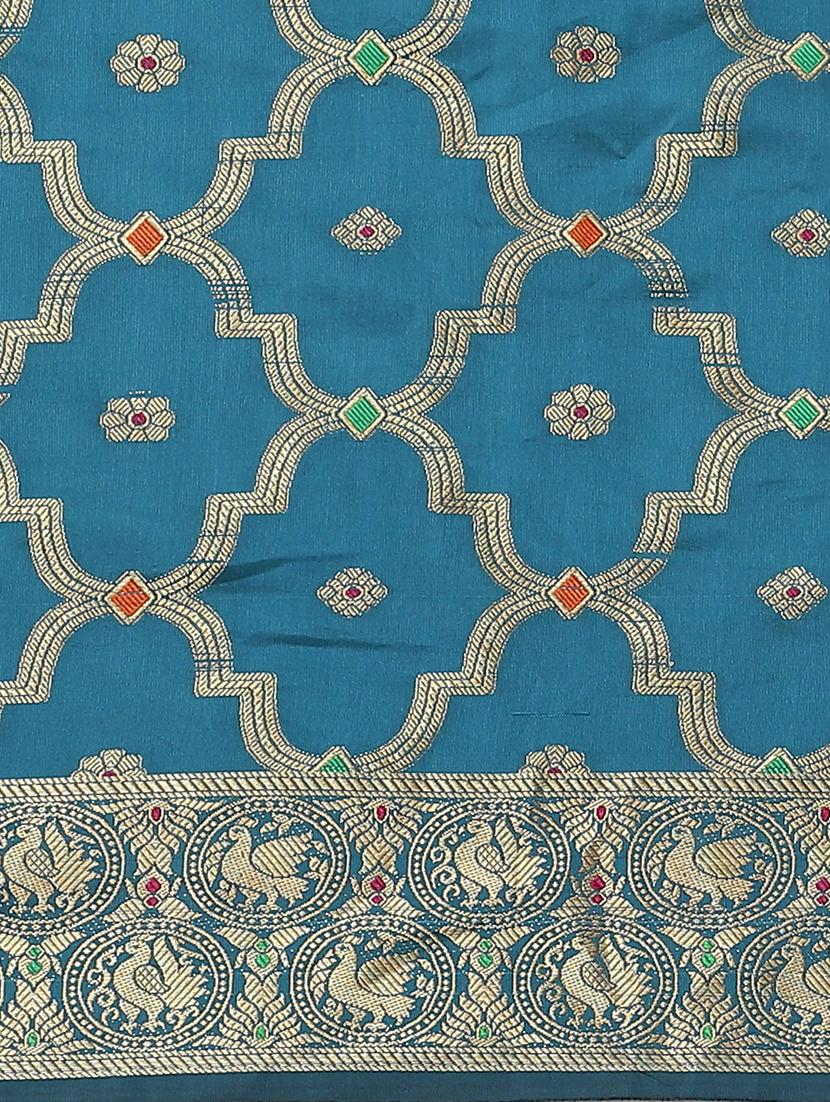 women's banarasi saree with blouse - 17469016 - Standard Image - 4