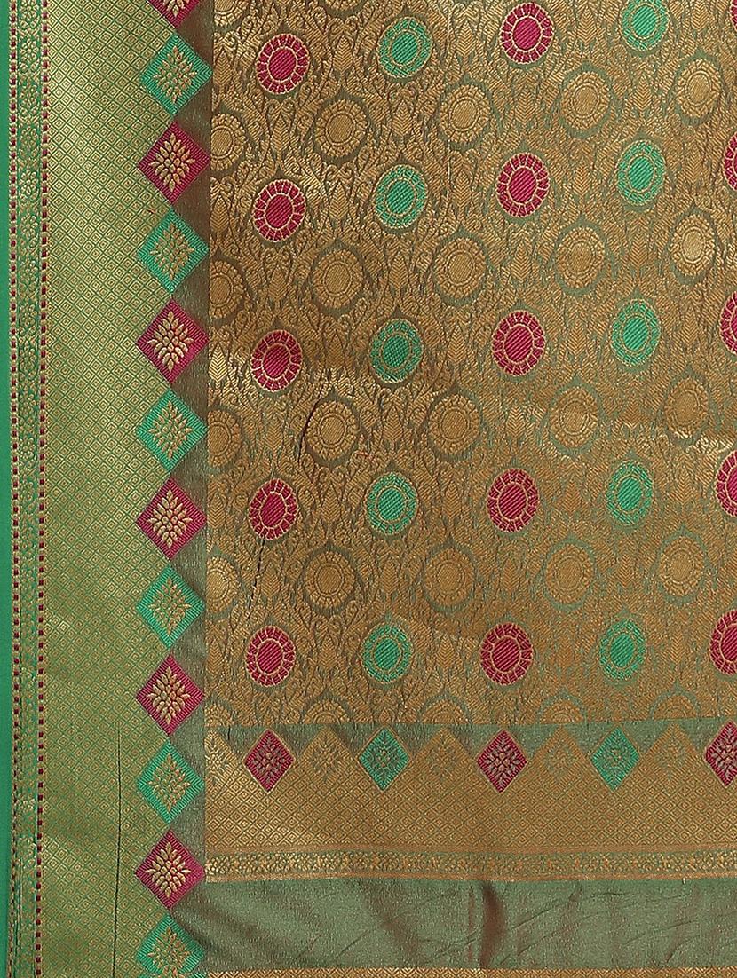 women's banarasi saree with blouse - 17469023 - Standard Image - 4