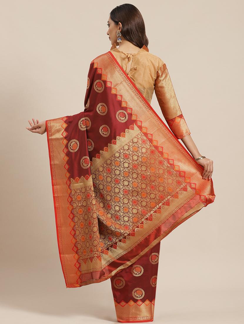 floral banarasi saree with blouse - 17469024 -  Standard Image - 1