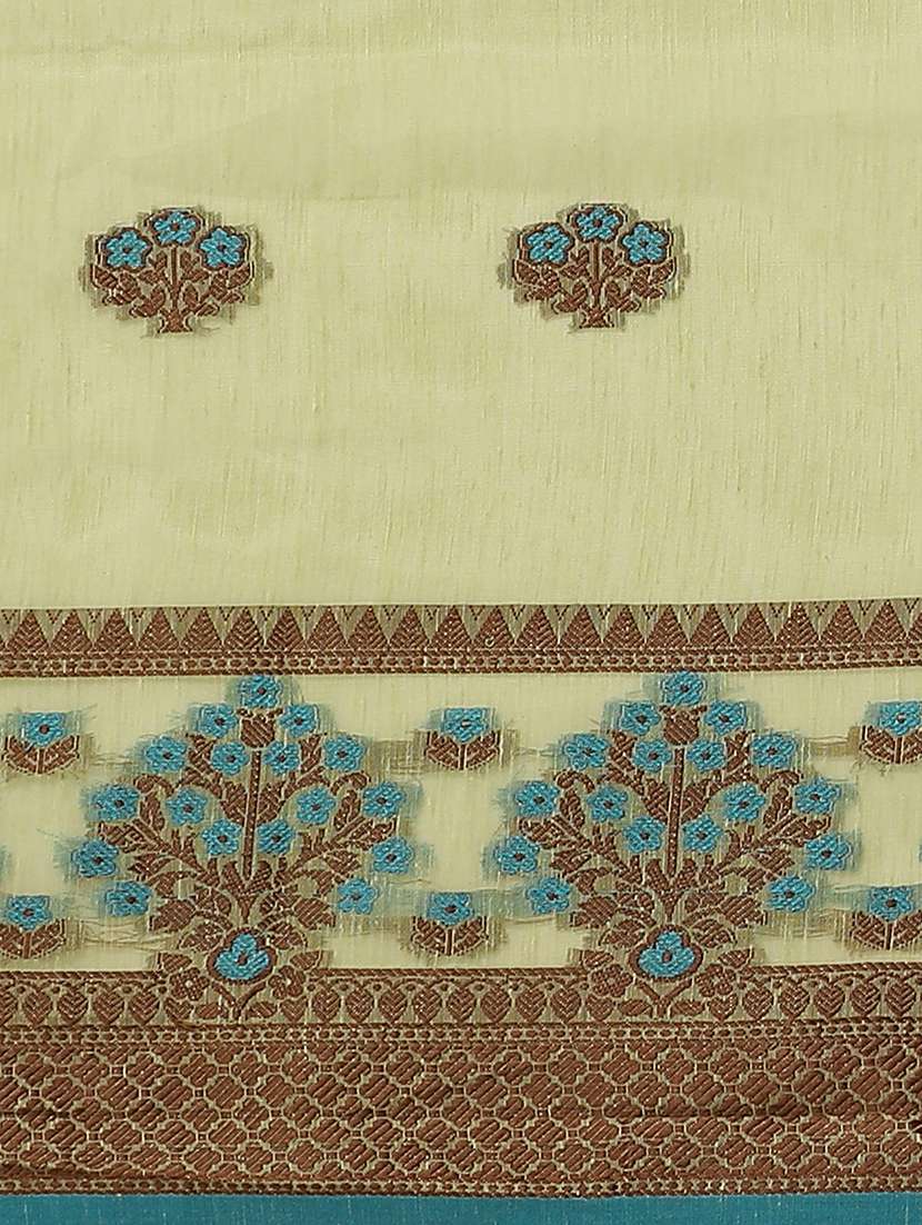 women's self design green colored saree with blouse - 17469027 -  Standard Image - 4