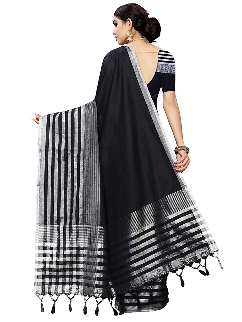 striped woven saree with blouse - 17470444 - Standard Image - 1