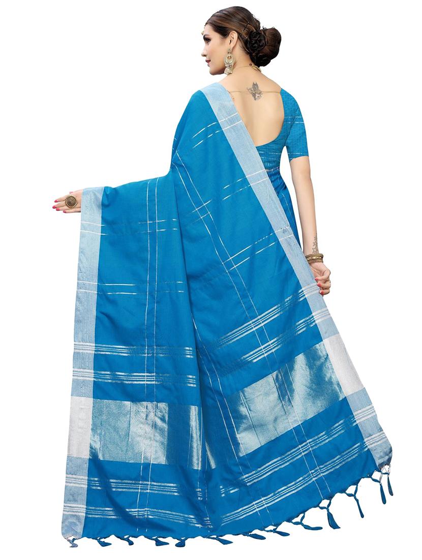 checkered woven saree - 17470452 -  Standard Image - 1