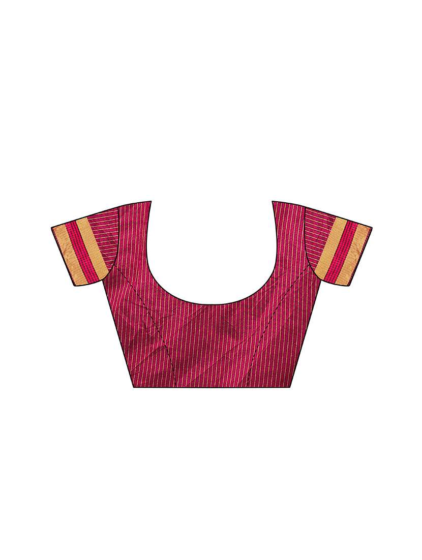 solid bordered woven saree with blouse - 17470457 - Standard Image - 1