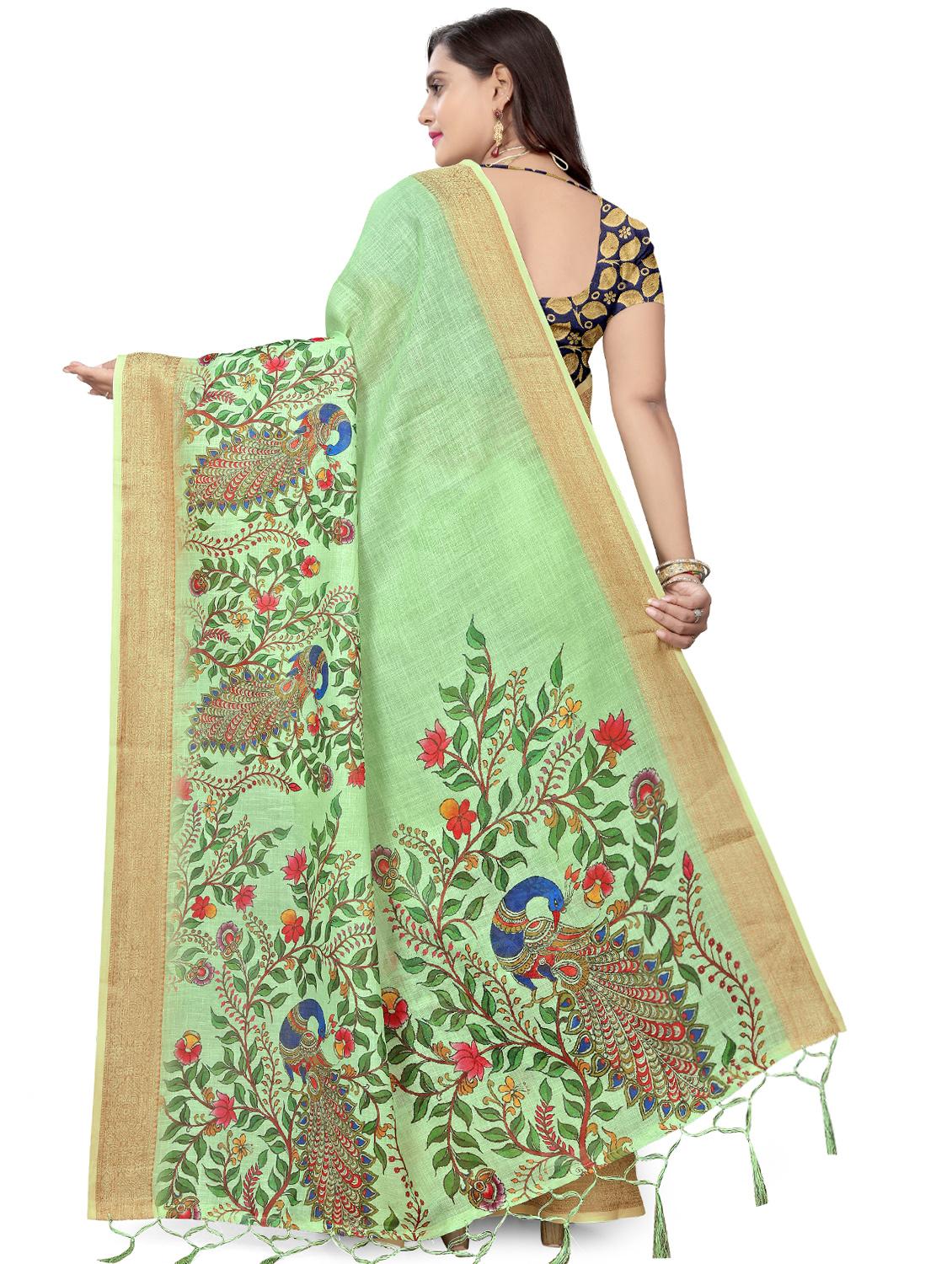 floral printed saree with blouse - 17470776 -  Standard Image - 1