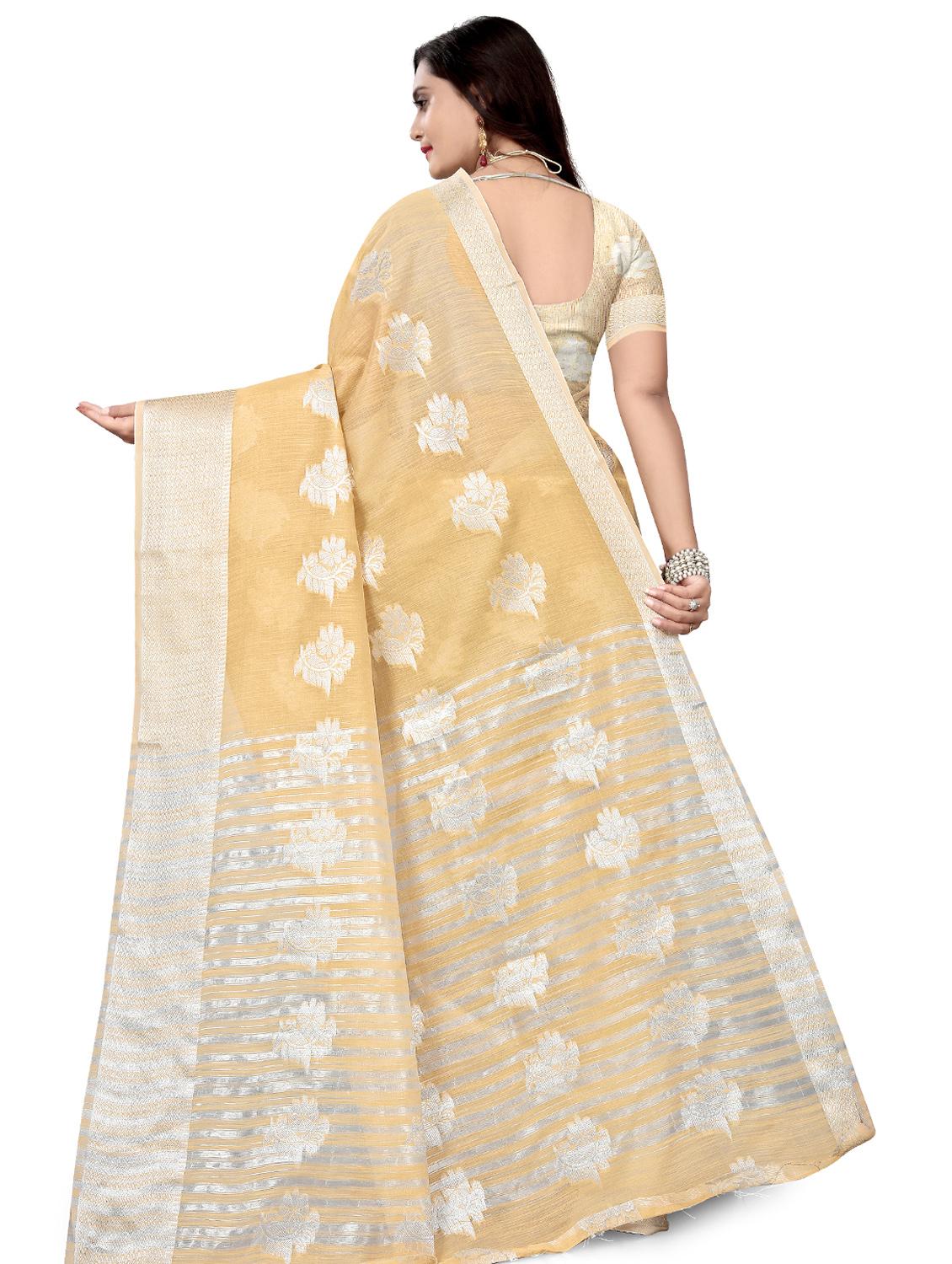 women floral bordered saree with blouse - 17470784 -  Standard Image - 1