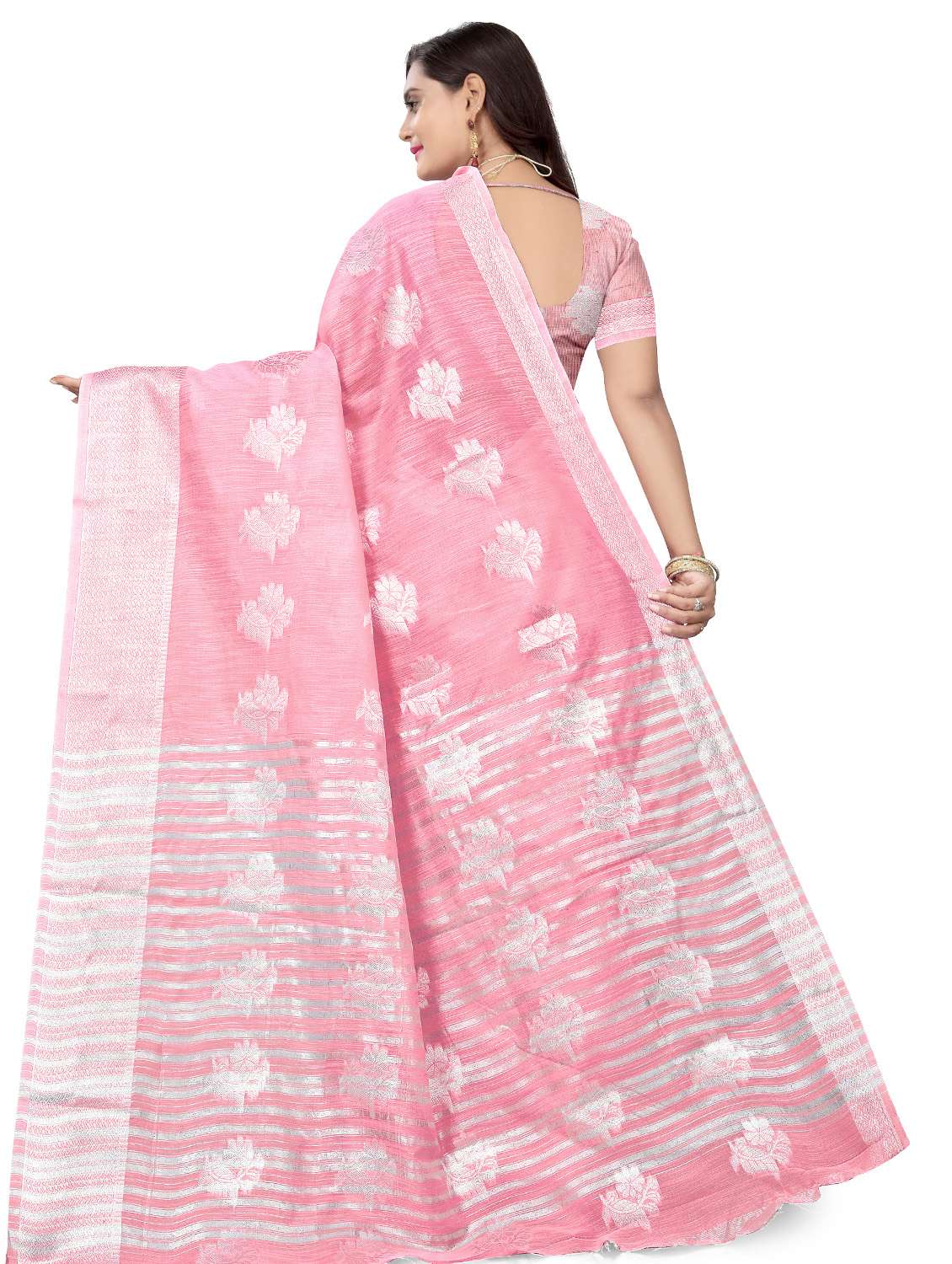 floral banarasi saree with blouse - 17470787 -  Standard Image - 1