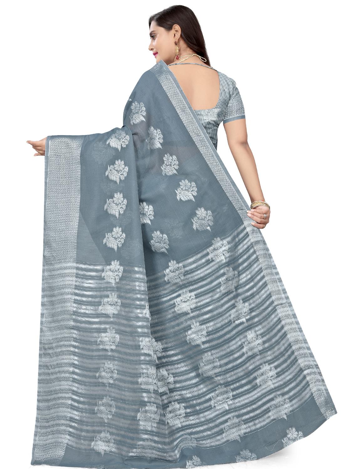 floral banarasi saree with blouse - 17470788 - Standard Image - 1