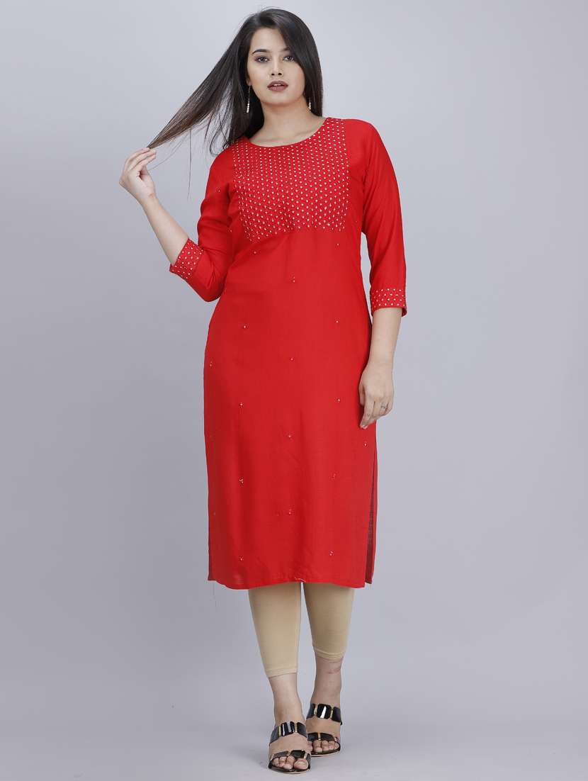 embroidered straight kurta