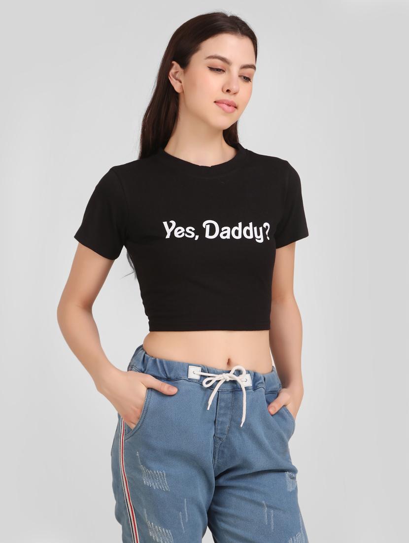 round neck quirky crop tee - 17471216 - Standard Image - 1