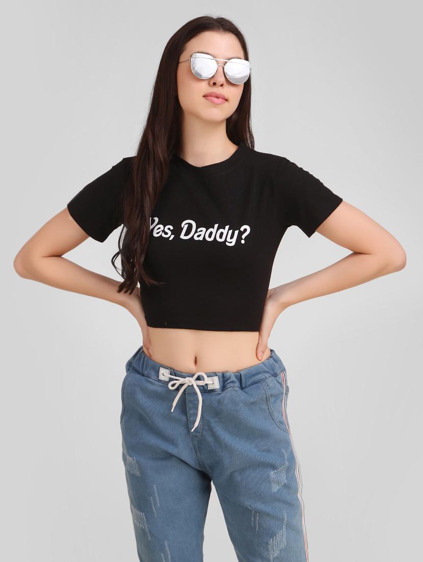 round neck quirky crop tee - 17471216 - Standard Image - 4