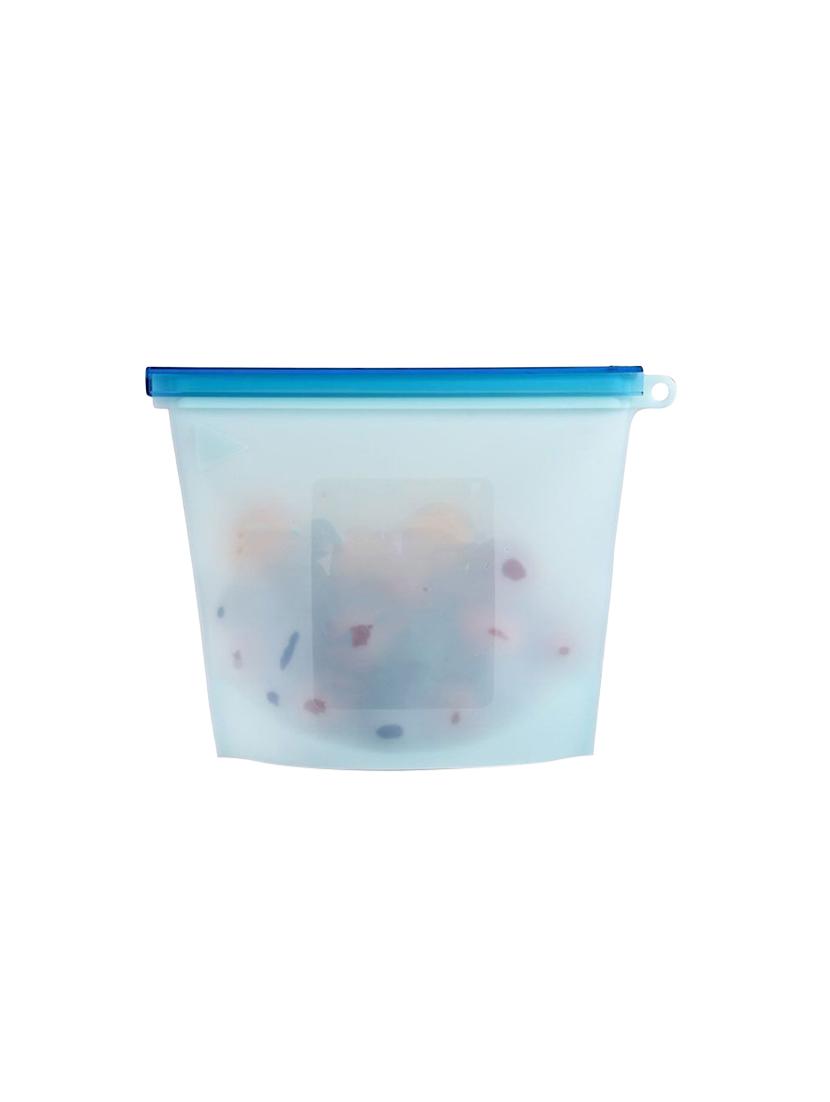 h'ent reusable silicone bpa-free food bags (2pc  1000ml capacity) zip sealed storage container - 17472053 -  Zoom Image - 0