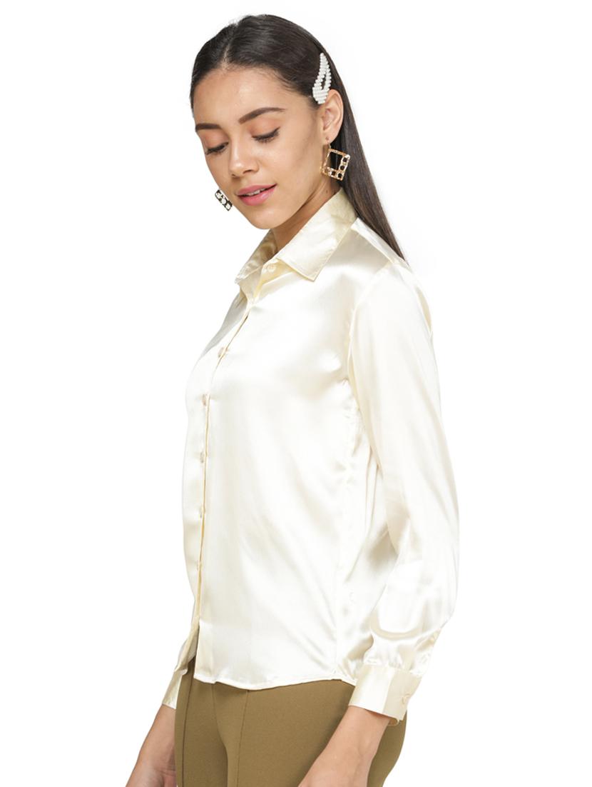 satin straight fit shirt - 17473148 - Standard Image - 1