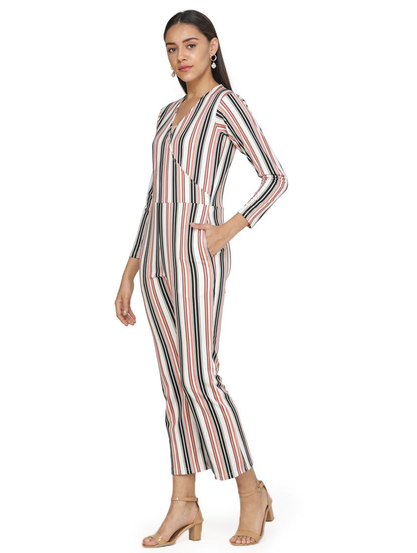 pocket detail striped jumpsuit - 17473154 - Standard Image - 1