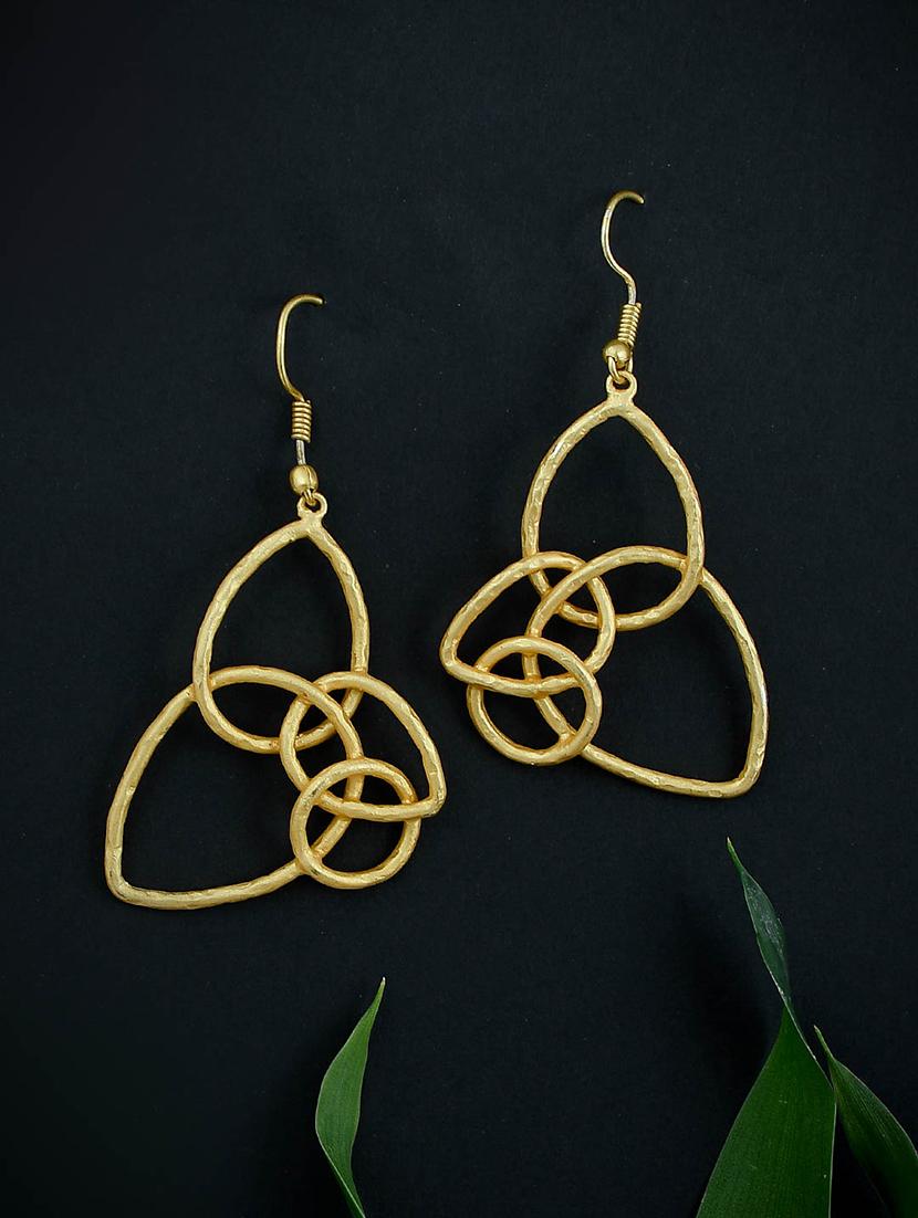 gold brass drop earring - 17473887 - Standard Image - 1