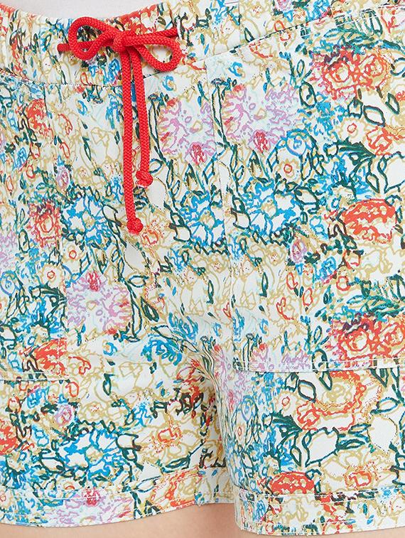 drawstring waist floral shorts - 17473929 - Standard Image - 4