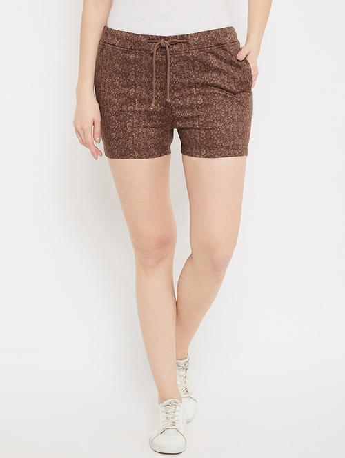drawstring waist printed shorts - 17473930 - Standard Image - 0