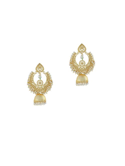 gold brass chandballi earring - 17474034 -  Standard Image - 0