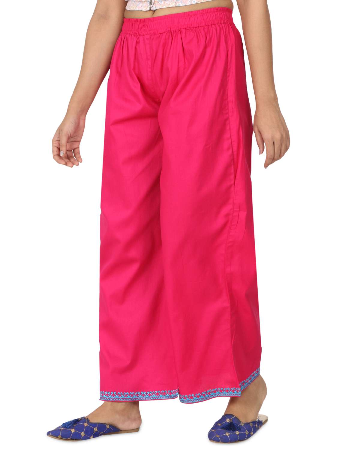 embroidered hem palazzo - 17475126 -  Standard Image - 1