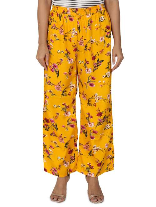 mid rise floral palazzo - 17475142 - Standard Image - 0