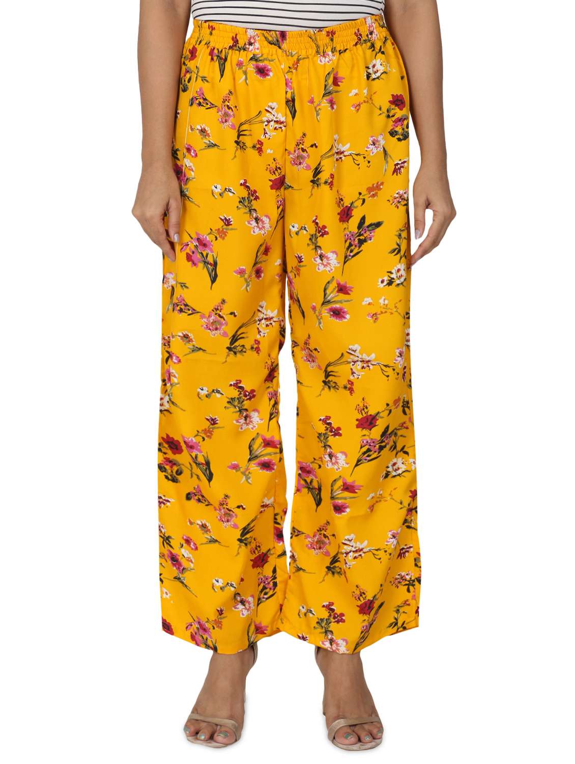 mid rise floral palazzo