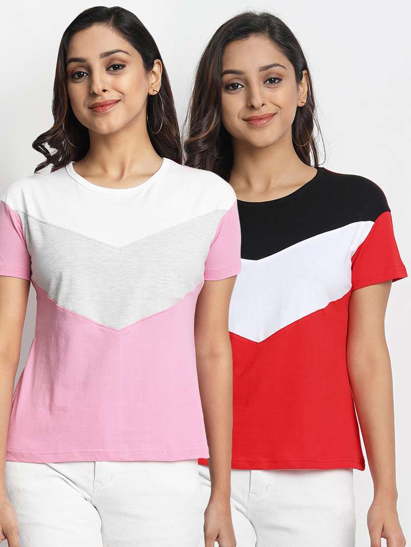 set of 2 printed tee 