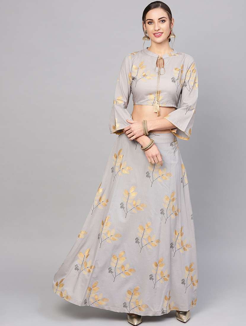 printed flared lehenga