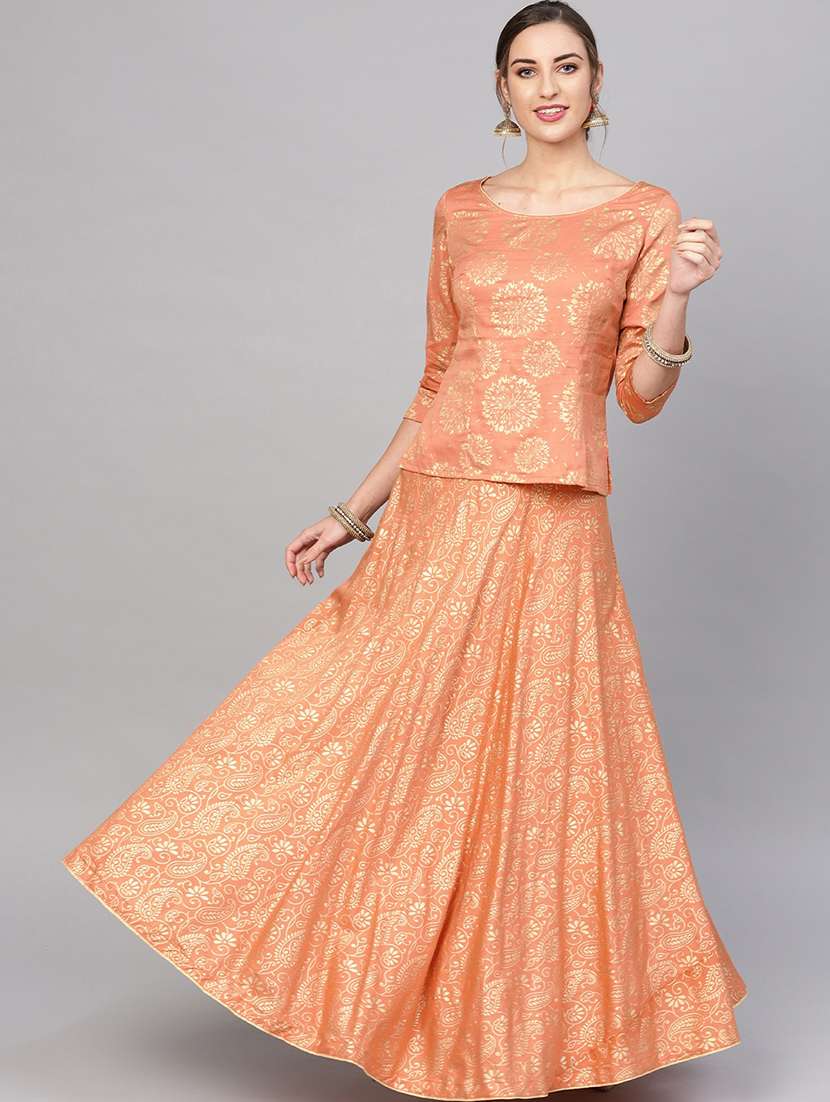 printed flared lehenga