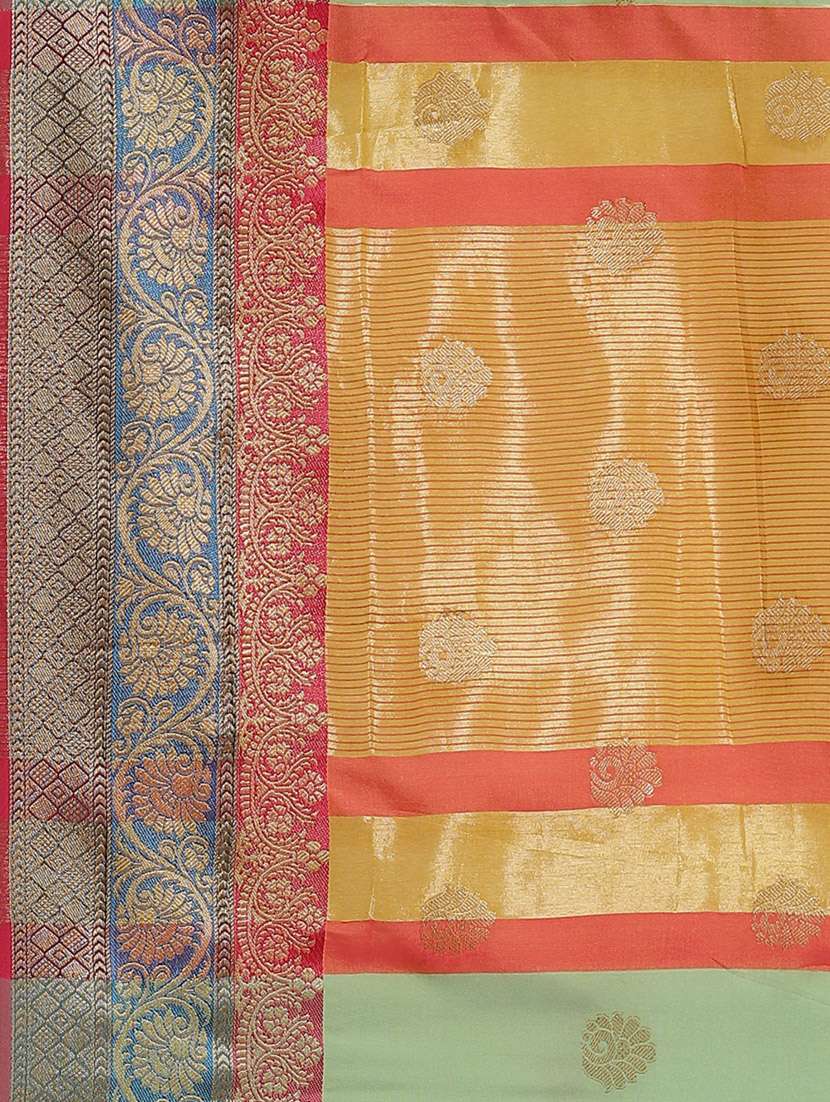 neo mint banarasi saree with blouse - 17476346 - Standard Image - 4