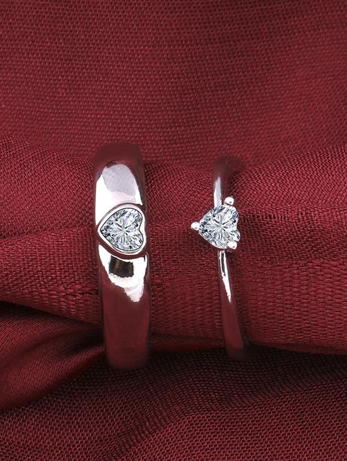 silver crystal combo ring - 17476365 - Standard Image - 0