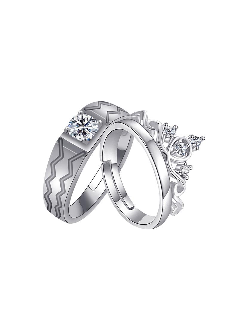 silver crystal combo ring - 17476400 - Standard Image - 1