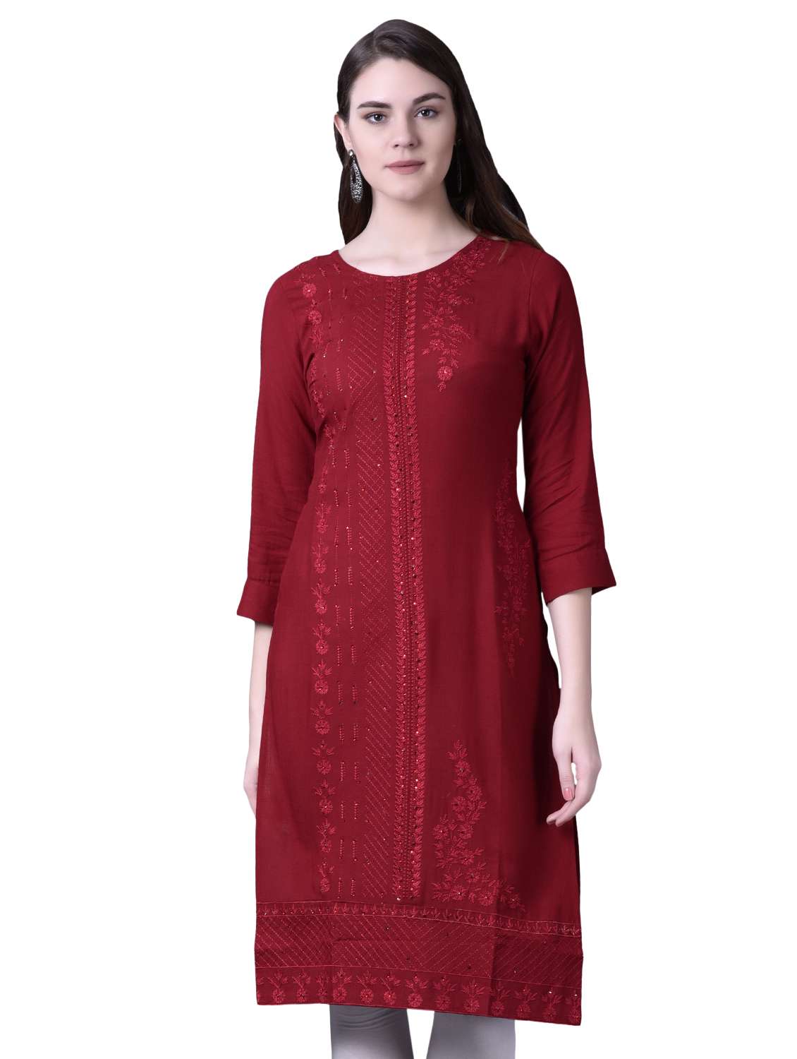 embroidered straight kurta
