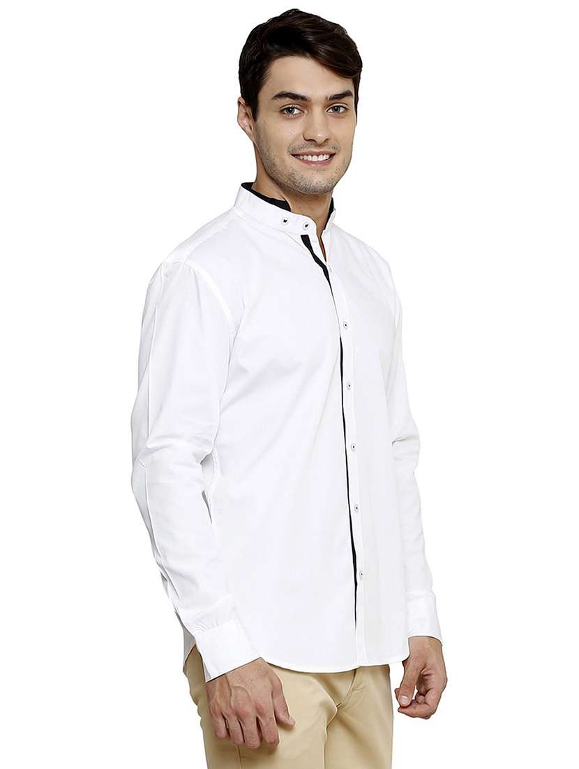 white solid casual shirt - 17478048 - Standard Image - 1