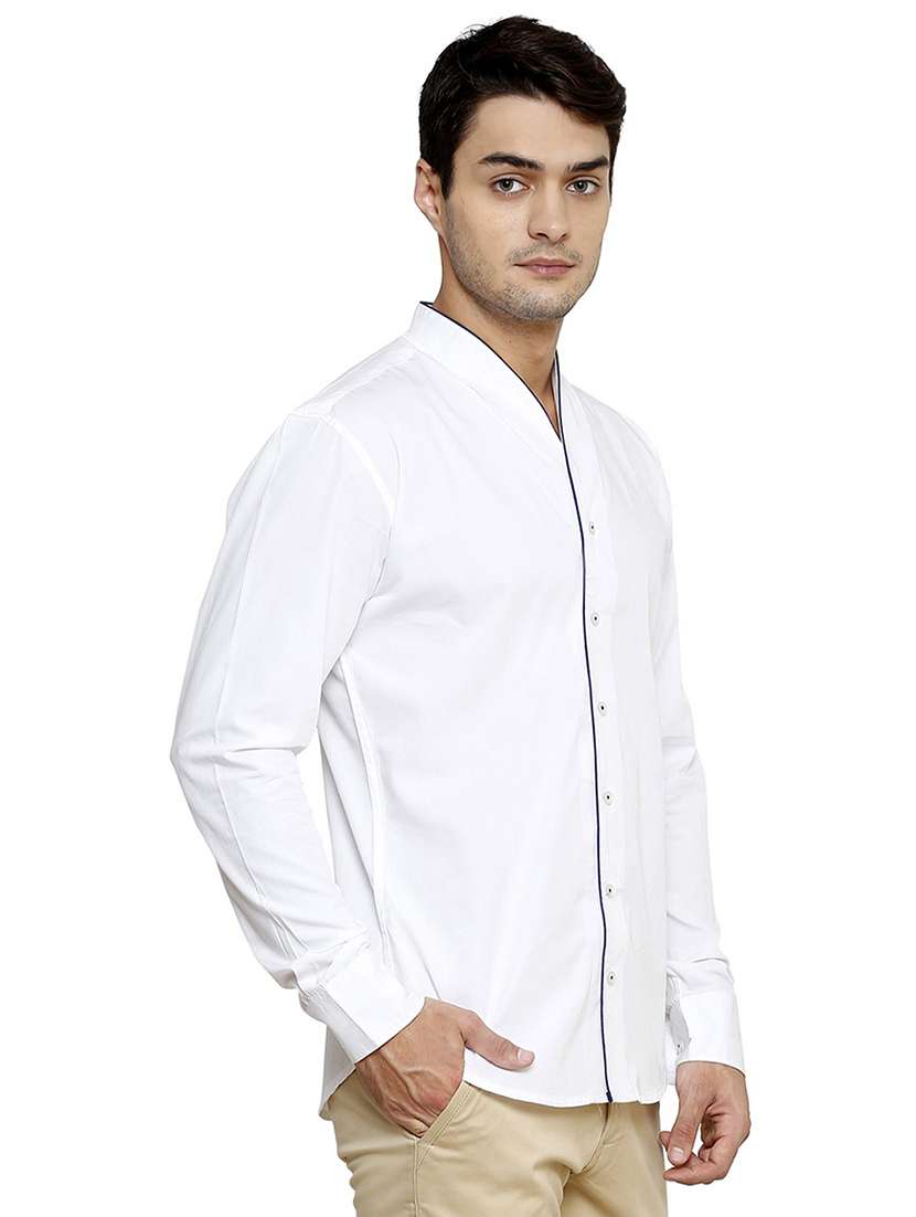 white solid casual shirt - 17478050 -  Standard Image - 1