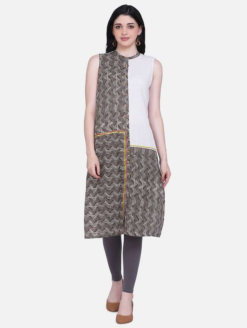 abstract print straight kurta