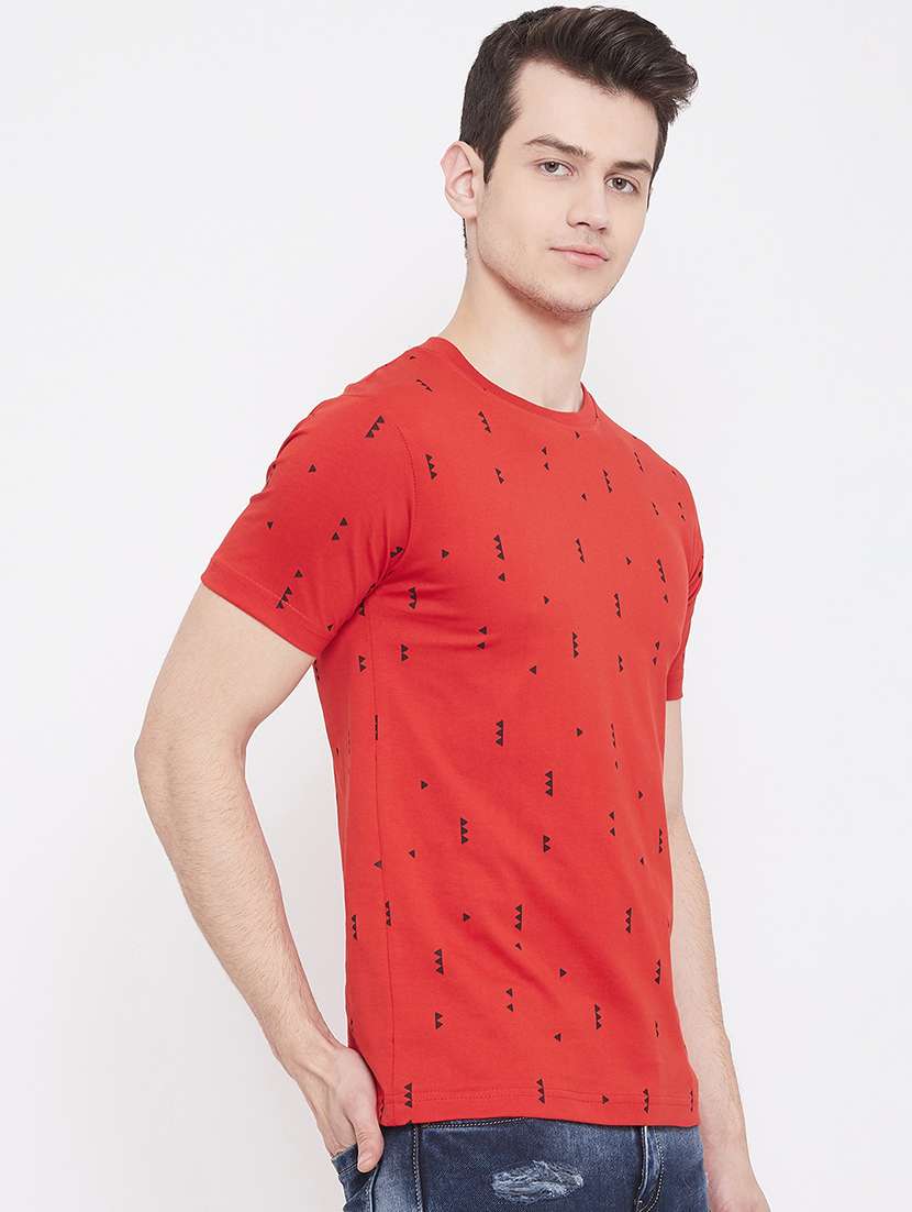 red printed t-shirt - 17482274 - Standard Image - 1