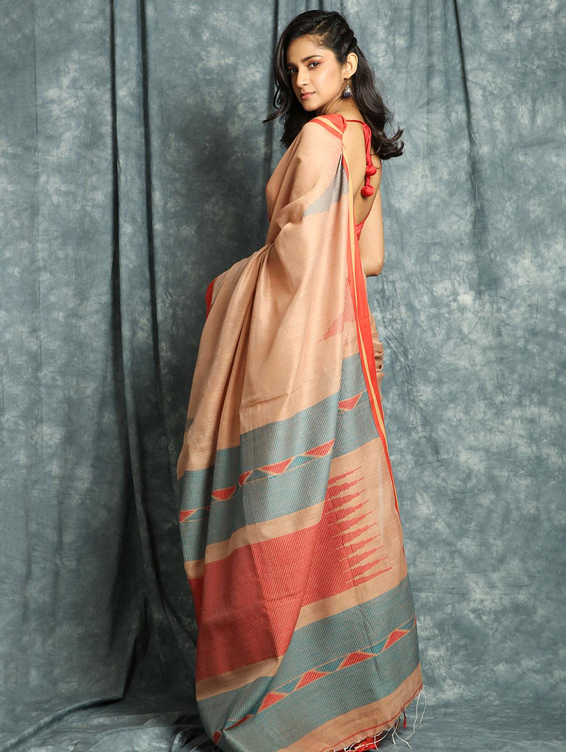 self design handloom saree - 17482433 -  Standard Image - 1