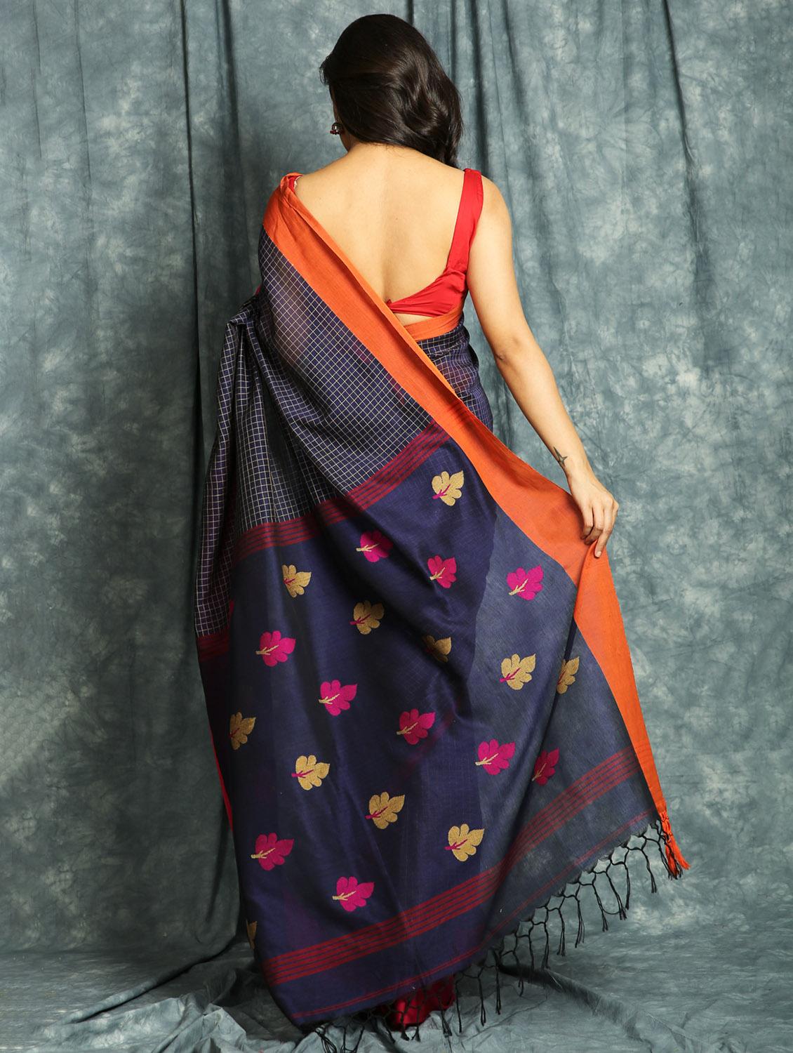 self design handloom saree with blouse - 17482439 -  Standard Image - 1