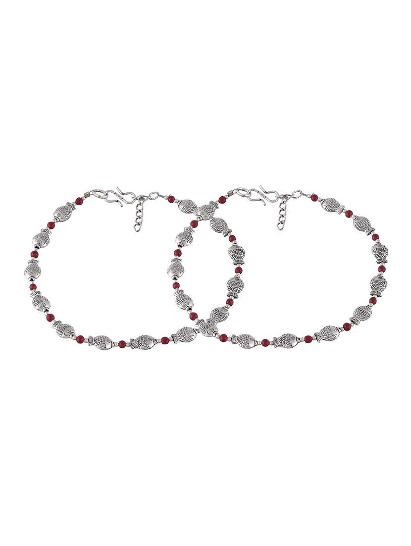 silver brass anklets and payal