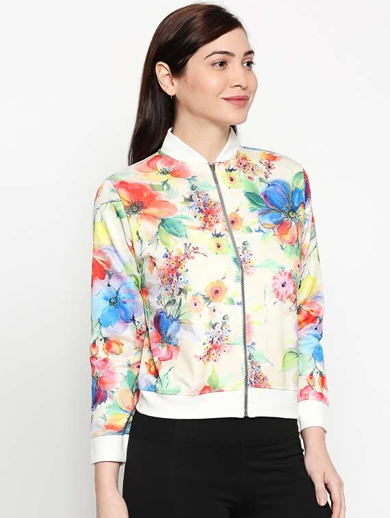 mandarin neck floral jacket  - 17482774 -  Standard Image - 1