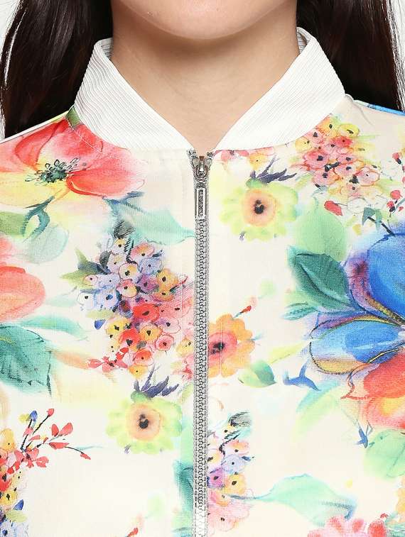 mandarin neck floral jacket  - 17482774 -  Standard Image - 4